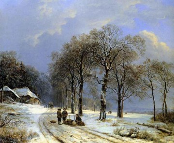 Barend Cornelis Koekkoek Painting - Winter Landscape Dutch Barend Cornelis Koekkoek
